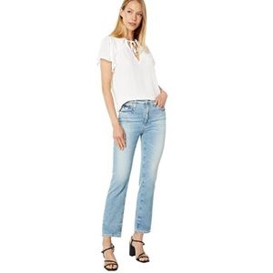 AG Isabelle High Waist Straight Leg Crop Lightwash Blue Jean Size 32 NWT